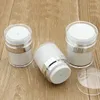 15 30 50 g perlweiße Acryl-Airless-Flasche, runde Kosmetik-Cremedose, Pump-Kosmetik-Verpackungsflaschen