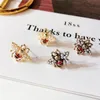 Vintage Bee Stud Earring Women Pearl Rhinestone Insect Bee Earring Gold Bronze Fashon Jewelry for Gift Party