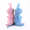 5 mini parapluies pliants dans un sac de poupée lapin mignon étui lapin 3D ultra léger anti-UV soleil pluie parasol blanc à pois rose bleu