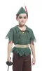 Kinder Jungen Peter Pan Kostüme Hunter T-Shirt mit Hutgürtel Halloween Cosplay Party Boy für ausgefallene Karneval Rollenspielkleidung