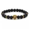 Unisex Casual Fashion Lava Rock Perlen Armband Eule Buddha Lion Hand Armbänder 8mm Legierung Naturstein Armreifen Für Frauen männer Geschenk