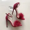 Hot Sale-New Fashion Plush Fish Mouth High Heels 11cm Sandals Large Size Shoes Cross-border Lady