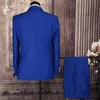 Heiße Verkäufe Großhandel Slim Fit Herren Goldene Metall Knöpfe Anzüge Männer Zweireiher Azul Hombre Blau Schwarz Anzug Maskuline Blazer