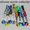 Silicone NC sans DHL avec embouts en titane Narguilés à pointe de quartz Dab Straw Oil Rigs Silicium Smoking Pipe tuyaux en verre fumée accessoires rig