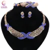 Sets Fashion Women Dubai Goldcolor Crystal Jewelry Sets Big Nigerian Wedding Jewelry Sets African Beads Jewelry set 7 Colors