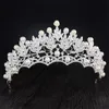 Mode bröllop brud tiaras kronor faux pärlor rhinestone brud headpieces smycken party krona högkvalitativa hårtillbehör311q