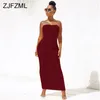 Sexy Backless Ruched Wrap Sukienka Dla Kobiet Bez Rękawów Bodycon Causal Maxi Suknie Plus Rozmiar Wysoka talia Solidna pakiet Dress1