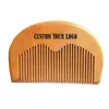 Customized Engraved Your Logo Natural Peach Wooden Comb Beard Comb Pocket Comb 11.5*5.5*1cm