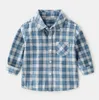 Baby Plaid Shirts Kinder Jungen Mädchen Langarm Tops Baumwolle Umlegekragen Bluse Gitter Casual T-shirt Kleinkind Boutique Gentleman Anzug CYP624