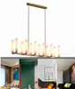 Klasyczny żyrandol Vintage Nordic jadalnia kolor mosiądzu szklana lampa wisząca światła wiszące do restauracji Hotel oświetlenie LLFA