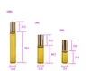 10 ml 5 ml 3 ml mini-rol op glazen fles geur parfum amber bruin dikke glazen flessen etherische olie fles stalen metalen roller bal