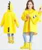 Kinderkleding Dinosaurus Hooded Regenjas Meisjes Waterdichte Rainwear Dier Cartoon Regenjas Reizen Rainpak Outdoor Rain Cape Cloak Poncho TL141