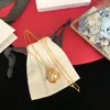 Großhandel - Kupfer Gold runder Kreis Kreuz Schnalle weiße Perle Charm Anhänger lange Kette Halskette für Frauen Schmuck