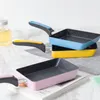 Stainless Steel Nonstick Frying Pan Handel Pancake Omelette Egg Pots and Pans Rectangle Cookware Set Deep Gas Induction