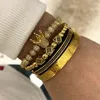 3 pezzi / set + numero romano bracciale in acciaio al titanio coppia braccialetto di fascino / corona / per gli amanti / bracciali per donna uomo gioielli di lusso regalo tainless San Valentino Natale