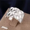 Plated Sterling Silver Pineapple Stripe Ring DJSR290 US Rozmiar 8; Darmowa wysyłka Projekt Unisex 925 Srebrny Płyta Poringi Biżuteria