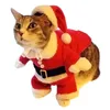 Julkattkläder Pet Dog Cat Costume Santa Claus Costume Winter Christmas Pet Coat Apparel Cotton Clothes For Cat Dog7334069