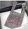 Thank You Sequins Bag Small Tote Bags Crystal Bling Fashion Lady Bucket Handbags Vest Girls Glitter s 220628