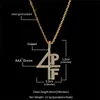 Золотое и посеребренное ожерелье 4PF с подвеской Iced Out Lab с бриллиантами и буквами и номерами DJ, рэперские украшения, цепочка в уличном стиле6210408