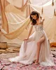 2021 Берта Свадебные платья с высокой щелью