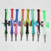 Silicone pipe smoking dab straw pipes nectar multi Colors silicon oil rigs with dabber tool VS twisty glass blunt