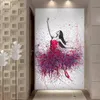 Ny HD tryckt 1 stycke Elegant dansballerina Oljemålning Abstrakt Ballet Girl Wall Painting Multi Choices Large Canvas3114117