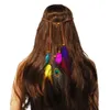 Fasce per capelli in piume di pelle colorate fatte a mano in stile Boho con accessori per capelli in flanella e perline per regali di vacanza per le donne