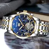 Top Luxury Brand Tevise Automatic Men Watch en acier inoxydable Tourbillon Calendrier mécanique Wristwatch Men Business Clock2590