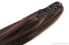 Hot sale 16'' 18'' 20" Straight Ponytail Claw Clip On Extension Human Hairpiece 100g pack & 2pcs Lot #4 #1B #27 616# 8#