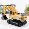 XZS RC stop aluminiowy Digger Diecast Model Zabawka, 2.4g 6 kanałów, jeden przycisk demonstracja, z światłami, skali 1:24, Xmas Kid Urodziny prezent