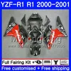 Kropp för yamaha yzf 1000 yzf r 1 yzf-1000 yzfr1 00 01 ram 236hm.39 yzf-r1 00 01 karosserie på salu svart yzf1000 yzf r1 2000 2001 fairing