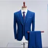 Men's Suit 2021 New Fashion Groom Wedding Dress High-end Party Business Striped Slim Suit 3 Piece Set coat Vest Pants1016240z