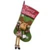 Julstrumpor Santa Claus sock Big Xmas Strumpor Dekoration 18 "Snögubbe Reindeer Stocking för heminredning Presentväskor JK1910