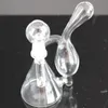 5,5 pouces Clear Water Pipes Hookahs Recycler Oil Dab Rig 14mm Male Joint pour fumer
