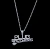 14K GOLD ICED OUT CZ PlugBrothers PENDENTIF COLLIER CADEAUX POUR HOMMES HIP HOP Micro Pave Cubic Zirconia Simulé Diamants Collier