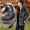 Autumn Winter Mens Faux Fur Mink Coat Short Grey Hooded Coat Plush Fluffy Male Plus Size Xxxl 4xl 5xl Warm Overcoat Men