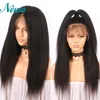 Newa Hair 360 spets frontala peruk kinky rak brasiliansk spets frontala mänskliga hår peruker före plockad med baby 180 Remy wigs9329205