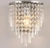 100% Beautiful Crystal Wall Lamps Modern Light Stainless steel K9 Lamp Bedroom Bedside Lighting