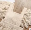 Vestidos con tirantes de encaje para niños Vestido de fiesta de princesa sólido Verano Baile formal Una línea Vestido de tutú Desfile Ropa de boutique de vacaciones A5279