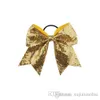 8 INCH Fashion Handmade Sequin Bling Cheer Bows Hairbands for Girl Children Kids Boutique Accessorie DHL