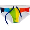 Gay roupa de banho dos homens push up arco-íris nadar briefs troncos dos homens sexy roupa interior maiô troncos de natação suring bikini praia shorts227w