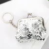 NOVO Mini Sequins Ferrolho da carteira da moeda das meninas da sereia Magia Sequin Clutch Handy Purse chave Saco da moeda chaves de cartão fone de ouvido Sacos