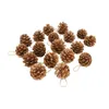 20pcs 4-6cm Christmas Pine Cones Pendant With String Natural Wood Christmas Tree