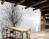 beautiful scenery wallpapers New Chinese style wood tree branch forest wallpapers background wall decoration painting