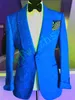 Popularny jeden przycisk Groomsmen Szal Lapel Groom Tuxedos Men Garnitury Ślub / Prom Best Man Blazer (Jacket + Pantst + Tie) Y51