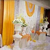 Goldfarbene Hochzeitshintergründe aus Eisseide mit Swag-Bühnenhintergrund, Drapierung und Vorhang, 20 Fuß breit x 10 Fuß hoch, für Hochzeitsdekoration234h