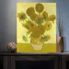 Pintura a óleo à mão na lona para cozinha quarto decoração parede ainda vaso com quatorze girassóis Vincent van gogh arte não moldada