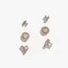 Schlichter Mini-Ohrstecker mit mehreren Piercings, CZ-Opalstein, niedlich, süßes Mädchen, Damenmode, zarte Ohrstecker, zweite Ohrstecker