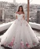 Princess Ball klänning bröllopsklänning Abaric Dubai från axel älskling 3d blommor plus storlek vestidos de novia brudklänningar