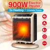 900W400W Regulated Mini Heater Electric Heater Personal Space Small Room Use Winter Air Warmer - Gold US plug